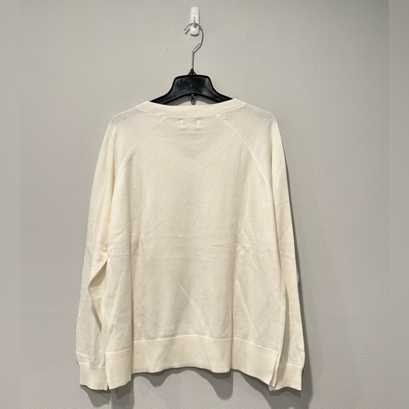 Lucky Brand Women's V-Neck Sweater, Long Sleeves, Side Slits, Cotton Blend - Picture 7 of 10